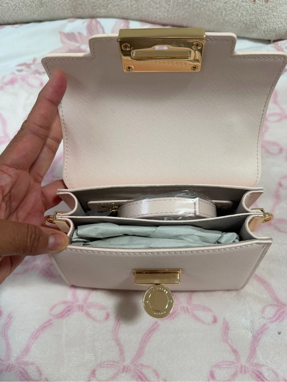 Ted Baker Elegant Top-Handle Mini Bag in Blush Pink